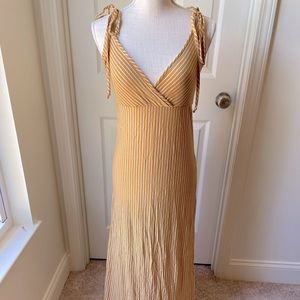 Mustard striped maxi dress